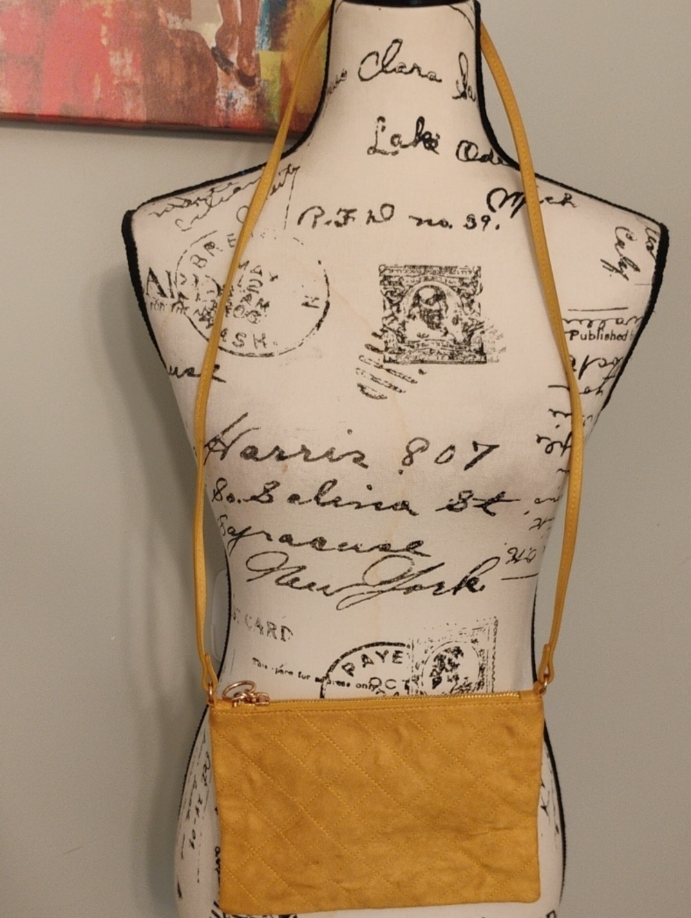 H&M Mustard Yellow Quilted Crossbody Bag